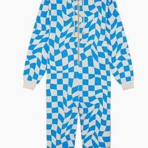 Savage X Fenty Blue and White Checkered Onesie NWOT